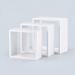 Conjunto de 3 prateleiras tipo cubo branco 3 tamanhos