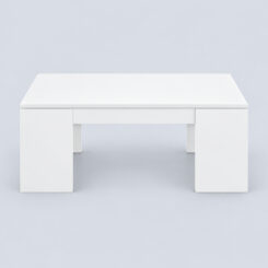 Mesa de centro elevável, branco brilhante