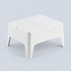 Mesa lateral alaska, branca, para USO externo, 58 x 48 x 30 cm