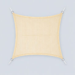 Toldo de vela quadrado bege 5 x 5 m