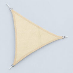 Toldo de vela triangular em HDPE bege 5 x 5 x 5 m