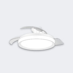 Ventilador de teto com pás retráteis, LED 3 CCT, DC 28 W + 35 W, modelo bliss, branco, Ø106 cm