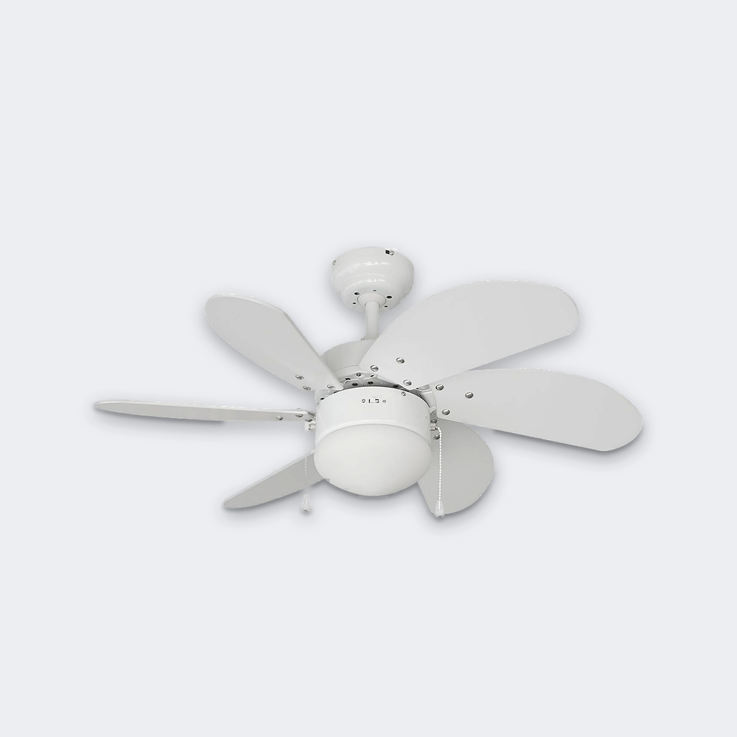 Ventoinha de teto modelo aral. COR branco. potência: 50 W pás: Ø76cm