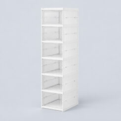 Sapateira dobrável, 6 pares, branca, 25,5 x 34,5 x 105 cm