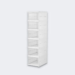 Sapateira dobrável, 6 pares, branca, 25,5 x 34,5 x 105 cm